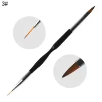 美甲工具双头笔超细拉线笔雕花水晶笔平头圆头手绘描边渐变光疗笔 双用雕花笔+拉线笔