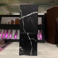 [特价]化妆刷磁吸收纳筒大号带盖多功能笔桶创意实用皮质便携式 黑色小号大理石[无磁吸]