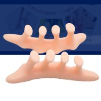 粉色圆柱硅胶分趾器休闲鞋可穿戴趾分离矫正器粉嫩足部脚趾分离器 1对