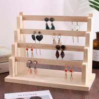 实木耳环架 首饰架耳钉戒指架耳坠项链饰品展示架 家用耳饰收纳 实木四层双层耳环架