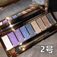 维妮小熊九色钻石珠光眼影烟熏妆大地色裸妆不晕染持久彩妆盘 九色2蓝紫烟熏妆