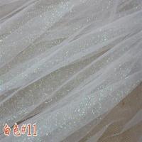 加密美国网纱闪粉布料婚纱蓬蓬裙舞台装礼服面料装饰亮片网纱布料 白色