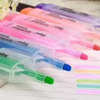 [6支6色荧光笔]中柏香味荧光笔彩色学生可爱韩国糖果色记号笔 6支6色荧光笔