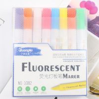 led灯板笔 广告笔 荧光笔发光笔 灯板玻璃黑板笔液体粉笔方头套装 1082一套价 不用按压式