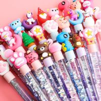 流沙笔闪光仙女笔星空笔入油液体中性笔可爱少女心水性笔粉色水笔 [共2支]随机2支