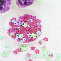 乳色7mm中孔平梅花珠片亮片幼儿园手工DIY高级婚纱服装辅料 玫红