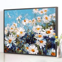 diy数字油画植物花卉手绘填充减压涂色油彩画客厅卧室装饰画菊花 235-千菊花 40*50cm不带内框