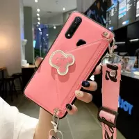 暴力熊卡包vivoz5手机壳y7s零钱包z3钱包z1i闪粉s1斜挎v15斜跨s5 z5x-粉色XX熊闪粉卡包+斜跨挂绳