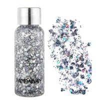 闪片亮晶晶脸部身体亮片啫喱膏闪粉膏眼影炫彩儿童偏光舞台妆演出 1#银色