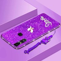 vivos1手机壳女款VIVO S1 保护硅胶套v1831a全包防摔闪粉软 [闪粉紫色]送挂绳蝴蝶 S1