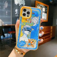 创意卡通涂鸦11/13Pro/Max苹果X/XS/XR手机壳iPhone7p防摔8plus [三合一]黄框 石像涂鸦 苹