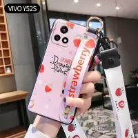 vivoy31s/y52s/iqoou3/u3x手机壳腕带挂绳女款全包保护套硅胶外壳 草莓腕带-送长短挂绳 vivoy5