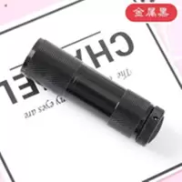 紫光手电筒烤灯UV胶滴胶手持多功能手电筒紫外线手电筒 送挂绳 金属黑