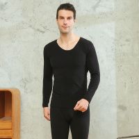 [男女套装-贴片]德绒保暖内衣男套加绒秋冬贴片秋衣秋裤女套装 贴片德绒:男士黑色 L