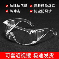 防风护目镜风镜透明防尘防沙骑行眼镜男女劳保防冲击工业防护眼罩 透明时尚款护目镜-1副