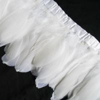 2米大飘布带鹅毛布边 diy羽毛花朵墙面壁挂装饰材料 演出服装辅料 白色 羽毛布带1条[约2米]