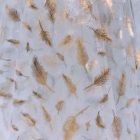 软纱烫金羽毛服装舞台装网纱布料拍摄道具背景布手工饰品DIY辅料 白色