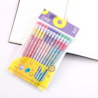 小树苗铅笔小学生儿童环保无铅毒HB铅笔圆杆彩色大皮头铅笔批发 女生款 一袋 12支铅笔