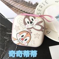 方形中号卡通耳机收纳包数据线充电器可爱数码零钱整理盒子带挂绳 奇奇蒂蒂 耳机包带挂绳