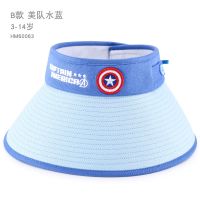 漫威迪士尼男女童帽子夏季防紫外线太阳帽中大儿童遮阳防晒空顶帽 HM60063水蓝[大帽檐] 52cm帽围/建议3-6岁