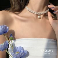 仙气彩钻蝴蝶结项轻奢小众设计感2021年新款高级感珍珠锁骨链颈链 珍珠吊坠项链