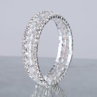 时尚水晶手镯三层精致超闪百搭手环手圈手链可爱闪耀学生首饰女 白色