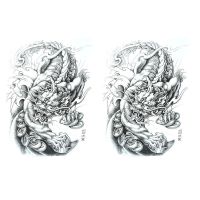 [一套6张]麒麟貔貅战狼花臂纹身贴防水持久男胸前霸气神兽图腾 2张-貔貅纹身贴
