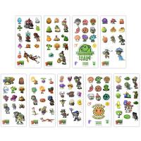 正版植物大战僵尸周边玩具纹身贴全套儿童创意玩具 植物纹身贴[9张全套]