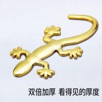 金属壁虎车贴加厚全金属立体改装汽车装饰贴尾标装饰汽车外饰品 [优质加厚款]金色壁虎贴 1条