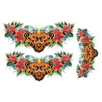 neeio纹身贴 巨幅花朵图腾 腰肚子遮挡疤痕妊娠纹大图 防水持久女 PD070