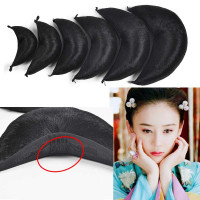 古装假发牛角麻花包月牙垫发包仙女包影楼盘发汉服假发古风假发 不带发夹超小号