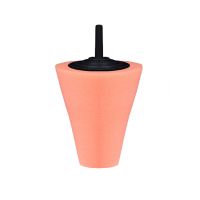 汽车轮毂钢圈抛光海绵头抛光盘锥形海绵球死角抛光轮汽车美容用品 橙色[细]