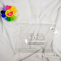 可爱查理简约ins透明小包pvc挎包女防水便携旅行收纳袋帆布化妆包 查理透明化妆包[店长推荐] 单个包包[收藏店铺优先发