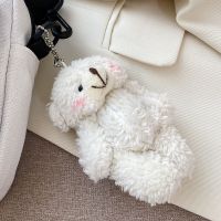 韩国ins古着感小熊少女斜挎包 日系原宿学生帆布包女可爱软妹小包 精美小熊挂件