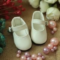 {蝴蝶梦}6分BJD.SD娃鞋娃娃休闲皮鞋小鞋子平跟小皮鞋搭扣鞋 6分白色一双 鞋子外长4.5cm