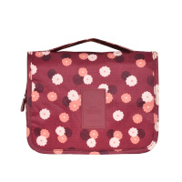 旅行大容量化妆包悬挂洗漱包男户外多功能防水收纳包女便携收纳袋 一代酒红雏菊