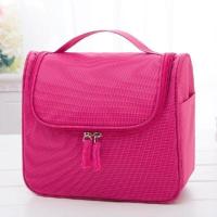 便携化妆包大容量手提洗漱包韩版可折叠防水旅行包包多功能化妆包 升级款-玫红