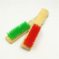 加厚长柄木质洗鞋刷竹子鞋刷 硬毛洗衣刷 毛刷浓密清洁多功能竹刷 红绿毛竹鞋刷2个