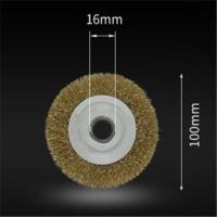 平型钢丝轮100平行钢丝刷平形黄钢丝金属打磨除锈根雕木纹抛光轮m 100*16(除锈平型钢丝轮) 1个