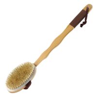 加长柄 搓澡神器搓灰搓泥 后背搓背不求人戳澡沐浴洗澡刷女士专享 单个-猪鬃毛浴刷-防滑柄