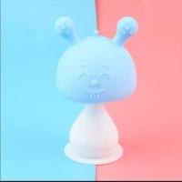 牙胶婴儿磨牙咬咬果蔬乐奶嘴棒神器玩具新生宝宝硅胶小蘑菇可水煮 萌兔 海蓝 opp袋装