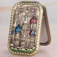 俄罗斯 长方形双面小镜子 创意折叠随身镜子 迷你复古便携化妆 城堡五号