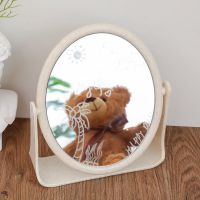 居家家随身便携镜子折叠化妆镜宿舍学生台式桌面梳妆镜寝室公主镜 普通圆形