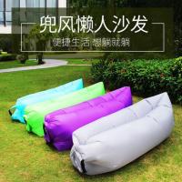 懒人户外充气沙发袋便携式空气床垫午休床野营露营气垫床单人沙滩 绿色
