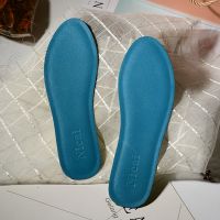 久站神器免粘真皮鞋垫女舒适气垫海绵超软缓震透气防臭吸汗可替换 蓝色 35