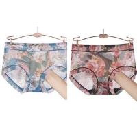 2/3/4条中腰内裤女性感超薄蕾丝舒适镂空无痕女士抗菌内裤 黑色绿色 M 80斤110斤