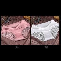 内裤女2-3条装无痕中腰内裤女士性感蕾丝边超薄透气提臀三角裤 白+粉 PC9896M(80-100斤)