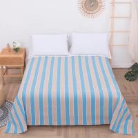 传统地方特色老粗布床单棉布床加厚床单双人床单学生宿舍床单 蓝灰条 1米*2.3米(适合学生宿舍用)