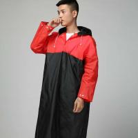 EVA非一次性加厚男女成人便携防水电动车徒步自行车户外通用雨衣 黑拼大红色