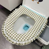 马桶垫马桶坐垫套马桶垫坐垫马桶圈坐便套马桶垫子通用四季马桶套 1只装北欧方格调(绿格) 粘扣款